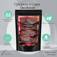 Sandalwood Rose Carpet Freshener Powder: Powerful Odor Eliminator for Home, Upholstery Deodorizer, Carpet Deodorizer, Pet Urine, Cat Litter Box - Sandalwood Rose Fragrance.