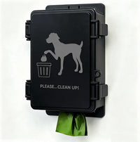 Dog Poop Bag Dispenser Wall Mounted Waterproof Outdoor Pet Waste Bags - Black / 1 Count (Pack of 1)