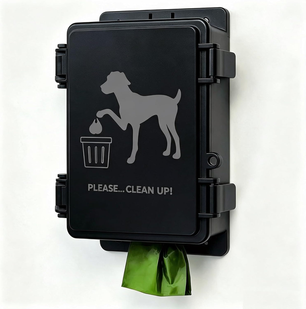 Dog Poop Bag Dispenser Wall Mounted Waterproof Outdoor Pet Waste Bags - Black / 1 Count (Pack of 1)