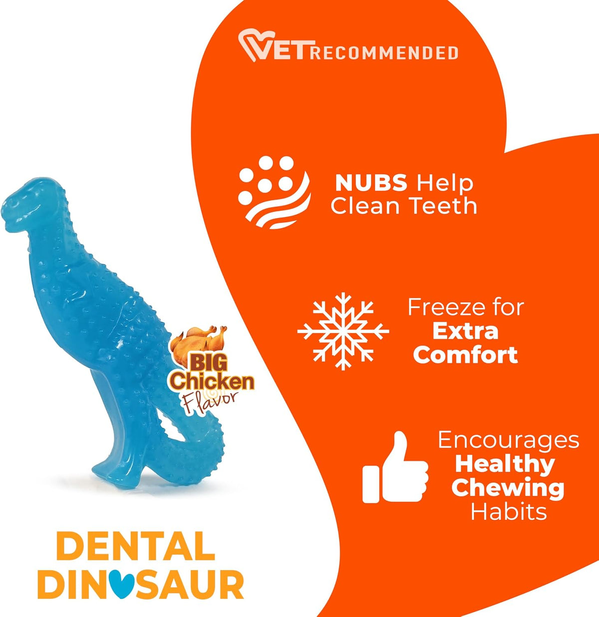 Nylabone Puppy Pacifier Chew Toy - Dinosaur / Small - image 4