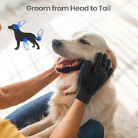 Pet Hair Remover Glove - Gentle Pet Grooming Glove Brush - Deshedding Glove - Massage Mitt with Enhanced Five Finger Design - Perfect for Dogs & Cats with Long & Short Fur - 1 Pack (Right-Hand), Blue