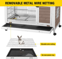 Aivituvin Pet Playpen Guinea Pig Cage Small Animal Rabbit Exercise - M Size - 40.6"L Rabbit Hutch(Brown) - image 3