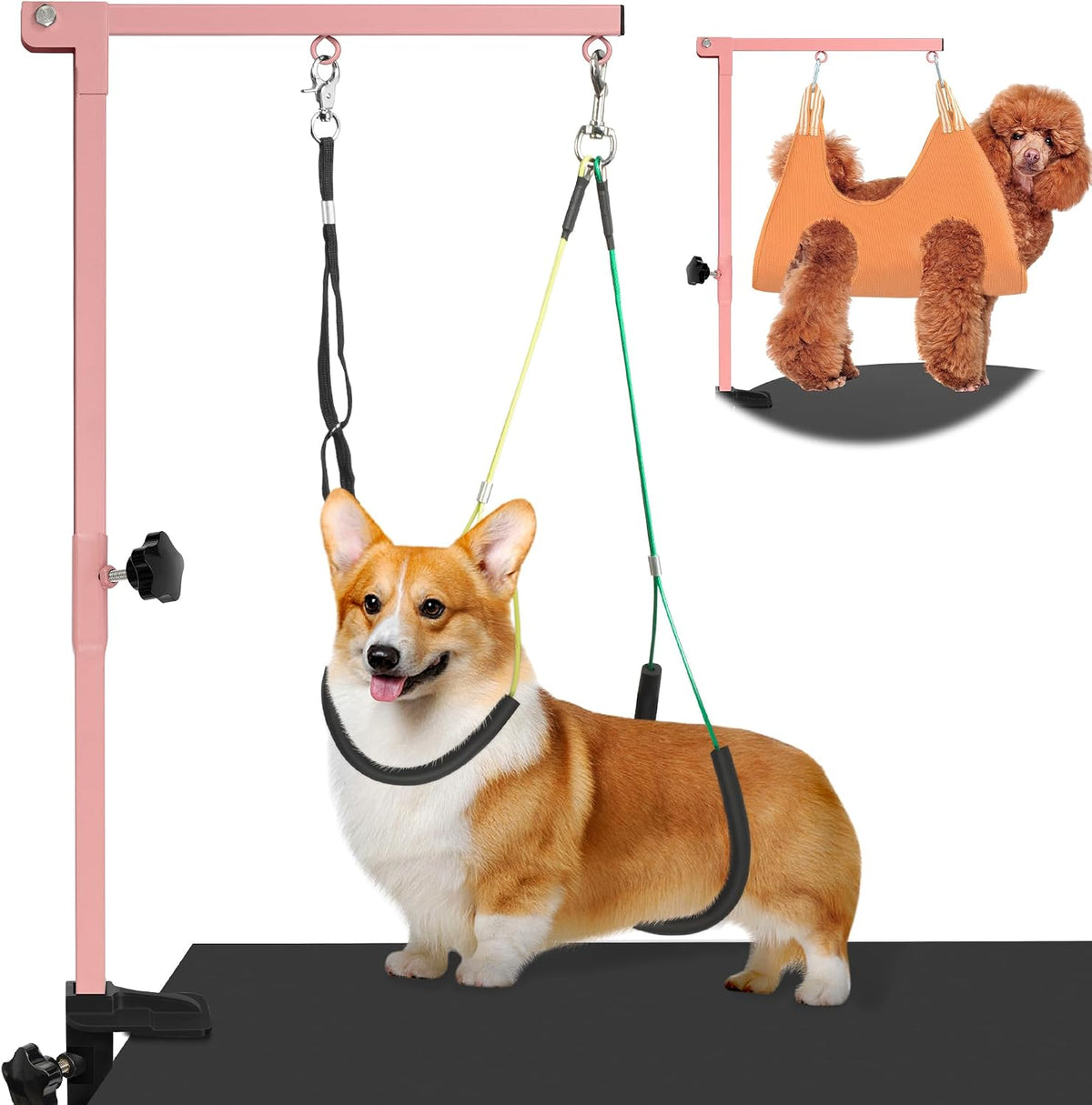 Dog Grooming Arm 35" with Hammock - Pink