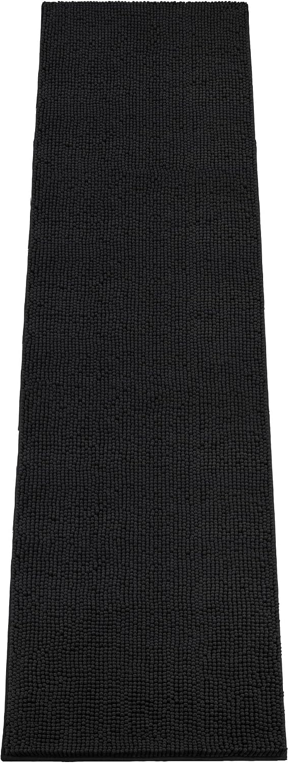 Absorbent Dog Door Mat for Muddy Paws - 120"L x 36"W x 1" Th / Black