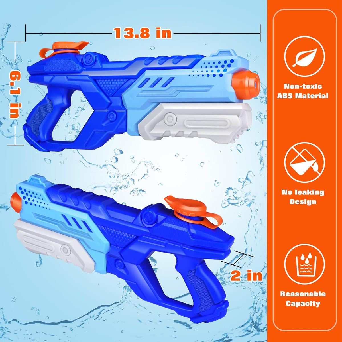 Quanquer 3 Pack Water Guns for Kids Adults - Blue - image 3