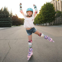 Nattork adjustable inline skates for kids with light-up wheels and checkerboard upper - view 22