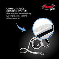 FLEXI Comfort Tape Retractable Dog Leash - Medium - 16 Feet / Grey/Black - image 4