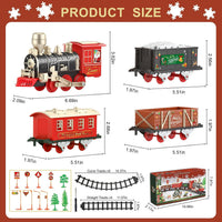 JUQU Train Set, Battery Operated Model Train Toy with Light - Black Gold Red - image 4