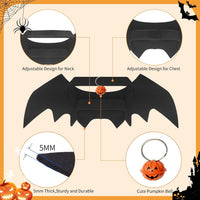 OLANRUN cat Halloween costume with felt bat wings and pumpkin bell in medium - view 4