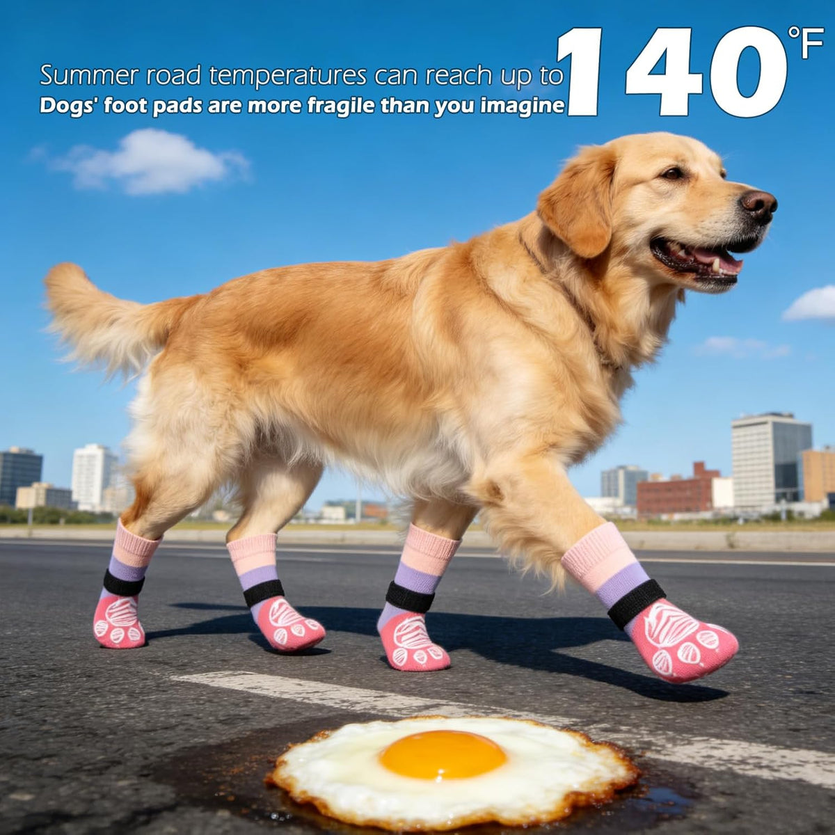 Anti Slip Dog Socks to Prevent Licking Paws with Grippers Black – Essentials for Dogs - Pink Purple / X-Small - image 3