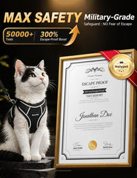 Cat Harness and Leash Set, Escape Proof Kitten Harness, Black - H600 Pro Black / Small (7-12lb) - image 2