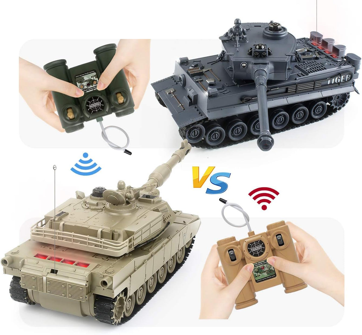 BEAURE Rc Tanks, 1:28 WW2 M1A2 America Army Tank Toys for Boys - Gray - image 4