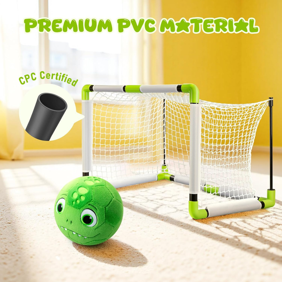 VangeBow Silent Indoor Soccer Ball for Toddlers - Dinosaur Ball & Goal - image 4