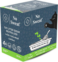 No Sweat Activated Carbon Cat Litter Odour Neutralizer- Made Of Coconut Shell -All Natural - None Chemical,Toxic Ingredients- Non-Scented-Planet Friendly-Disposable 10 Packs in One Box 250 GR