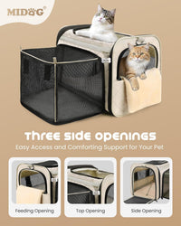 MIDOG Soft Cat Carrier Airline Approved - Beige / 20.0"L x 13.0"W x 13.0"H - image 3