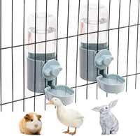 kathson 2Pcs Rabbit Water Bottle 17 OZ Bunny Hanging Water Fountain Automatic Guinea Pig Water Dispenser No Leak Drinking Feeder for Bunny Chinchilla Hamsters Cat Dog Small Animals(Blue)