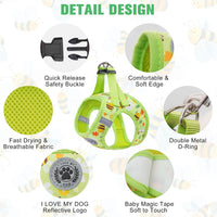 Small Dog Harness and Leash Set, No Pull Puppy Pet Vest, S - Small(Chest Girth 14.5" - 16") / Bee Pattern - image 3