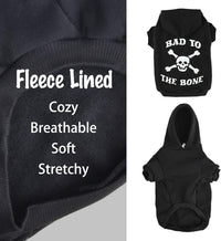 Bad to the Bone Halloween dog hoodie in size M, cotton polyester blend with leash hole - view 2