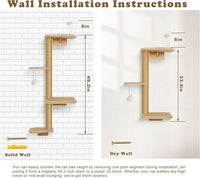 Cat Wall Shelves & Climber for Kittens – 4-Level Wall Mounted Cat Tree with Natural Sisal Pads, Adjustable Tower for Indoor Cats Up to 30lbs, Cat Wall Furniture System