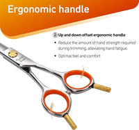 Fenice Peak 6'' Small Straight Scissors Lightweight Dog and Cat Grooming Scissors with Safety Round Tip JP440C Stainless Steel Sharp Blades for Body Facial Nose Ear and Paw Hair Easy Use