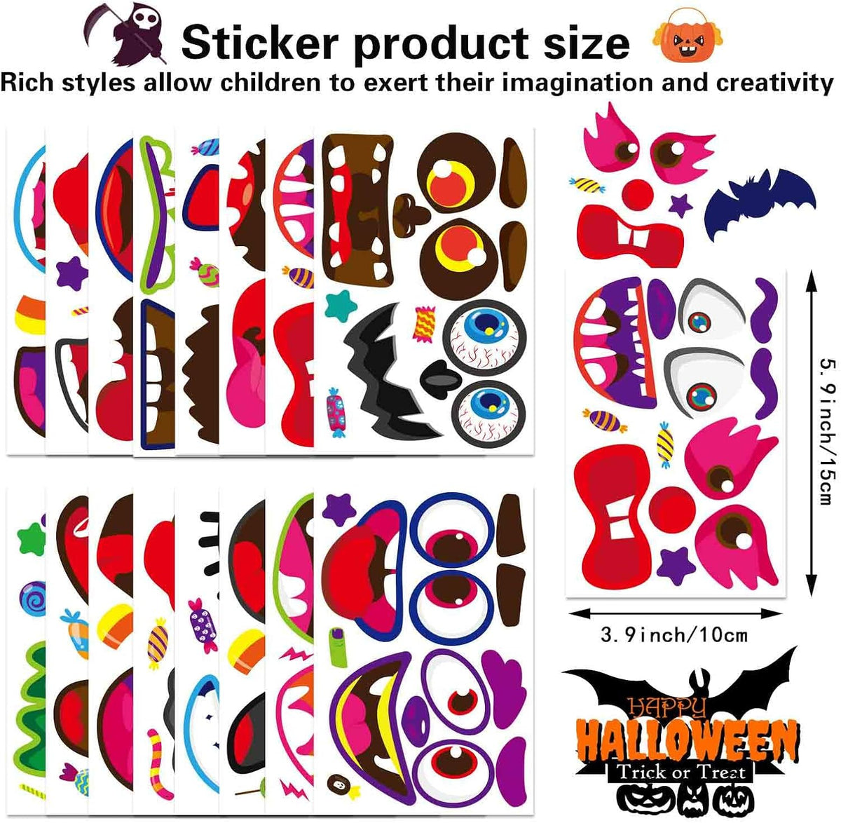 60 Pack Large Pumpkin Stickers - style 5 - image 3