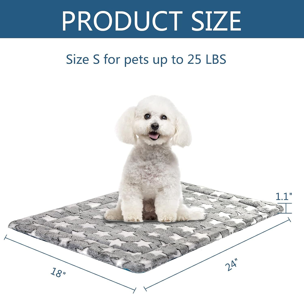 KROSER Fancy Crate Pad Bed Mat Reversible, Machine Washable - Small - image 2