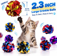 Cat Crinkle Ball Toys, Interactive Cat Toys for Swatting - 20 Packs - image 2