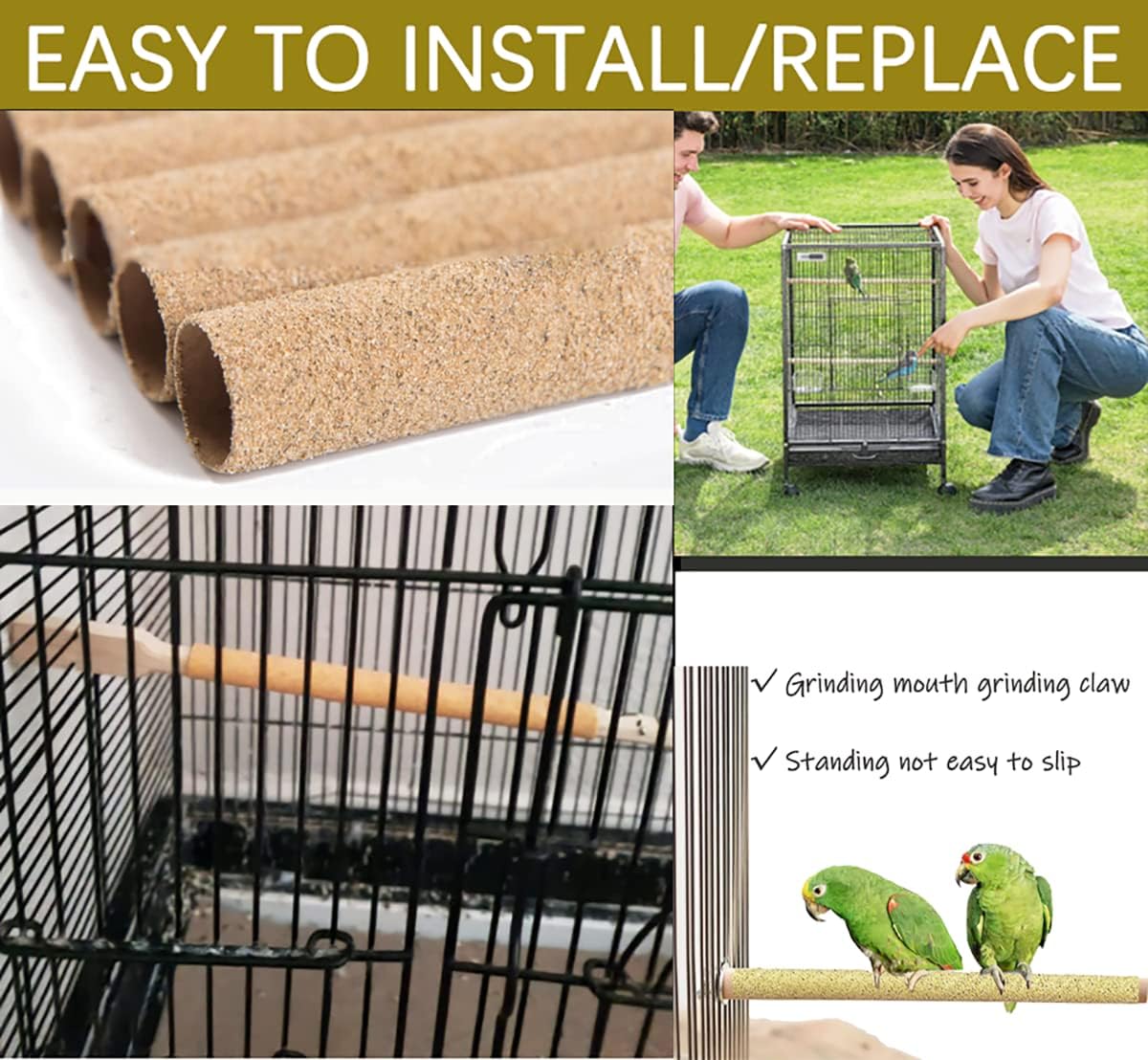 20Pcs Sand Perch Covers for Bird - Yellow / 20pcs 7.5" x 0.43" - image 4