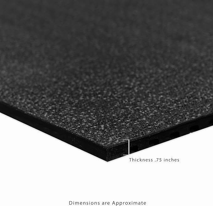 Heavy Duty Horse Stall Mats (20 Pack) - Stable Mats, Durable 3/4 in. Thick Rubber Flooring - Solid Black - 3.5' x 6' Mat for Stables, and More - 42 in. x 72 in. Stall Mat