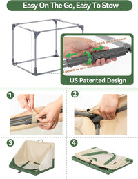 A 4 Pet 36-in Foldable Soft-Sided Dog Crate for Large Dogs – Essentials for Dogs - Green+Beige / 30.0"L x 20.0"W x 19.0"H - image 2