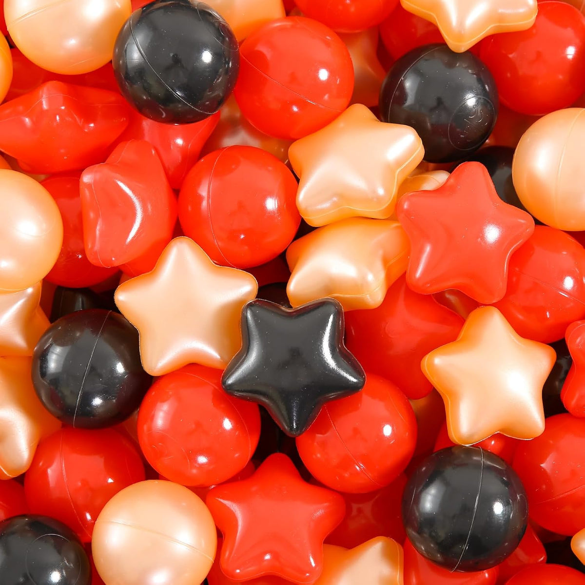 Star Ball Pit Balls for Toddlers, Ball Pool Play Tent - Red Black Gold / 100