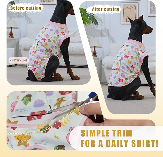 Recovery Suit for Dogs After Surgery, Professional Dog Surgical Suit for Female Spay, Male Neuter, E-Collar & Cone Alternative Dog Onesie for Abdominal Wounds Skin Disease, Yellow, M