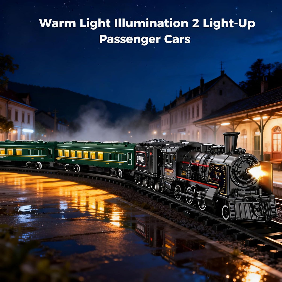 Electric Train Sets for Boys Girls Metal Alloy Christmas Trains Toys - Black Electric Train Luxury - image 4
