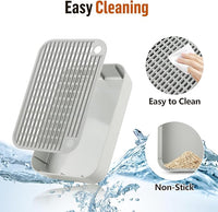 Cat Litter Box Ramp Mat with Filter Function, Cat Step Pedal Stool for Self-Cleaning Litter Box, Easy to Clean, Ideal for Kitten & Elderly Cats (Light Grey)