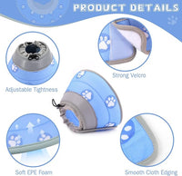Cat Cone Collar Soft to Stop Licking After Surgery Cat Recovery Collar for Small Large Cats Adjustable Elizabethan Collar