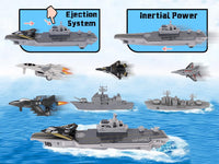 Crelloci aircraft carrier toy set with pull back fighter jets and submarine - view 6
