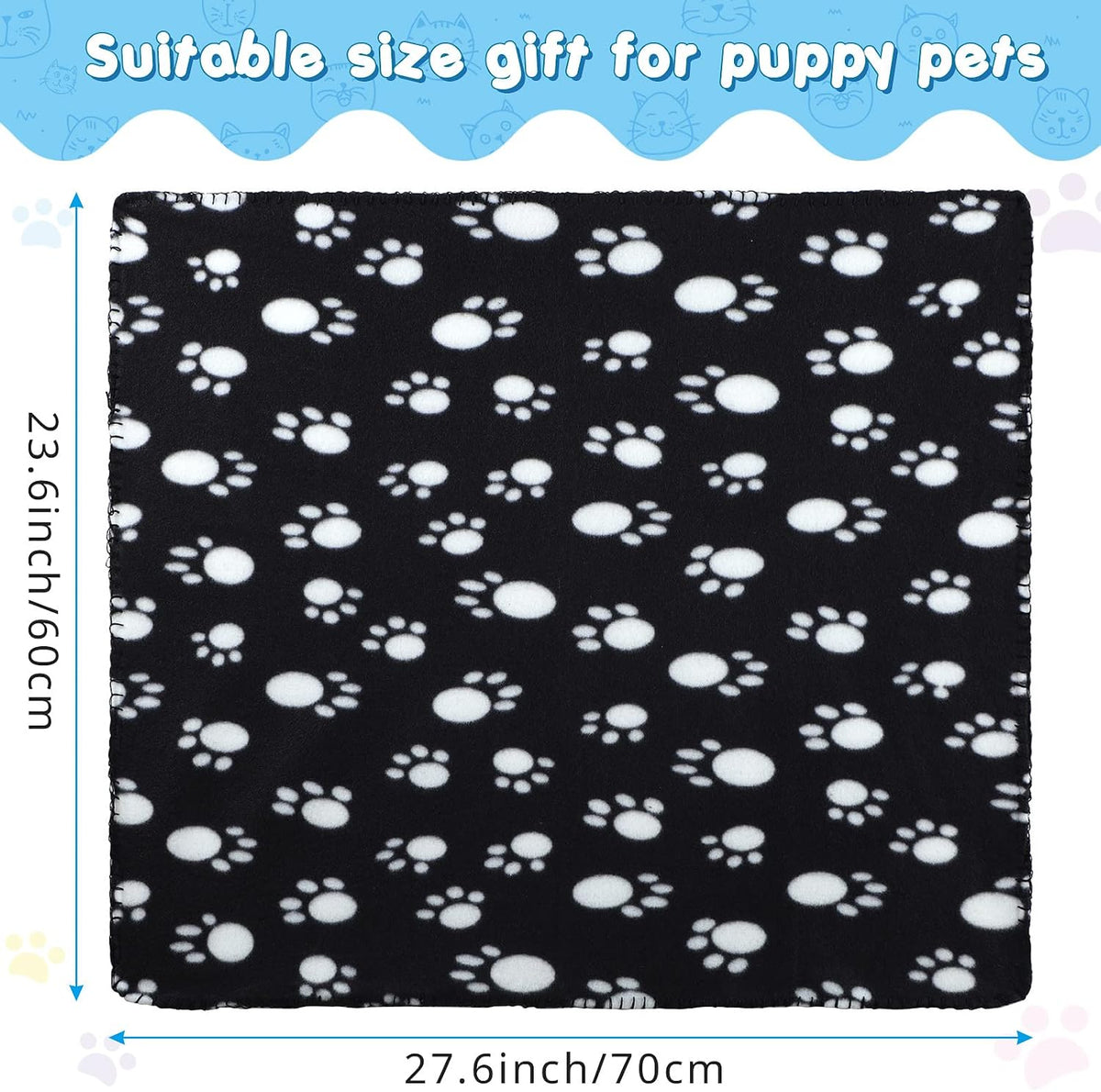 Eccliy 20 Pcs Puppy Blanket Fleece Pet Dog Throw - Paw / 28 x 24 Inch - image 2