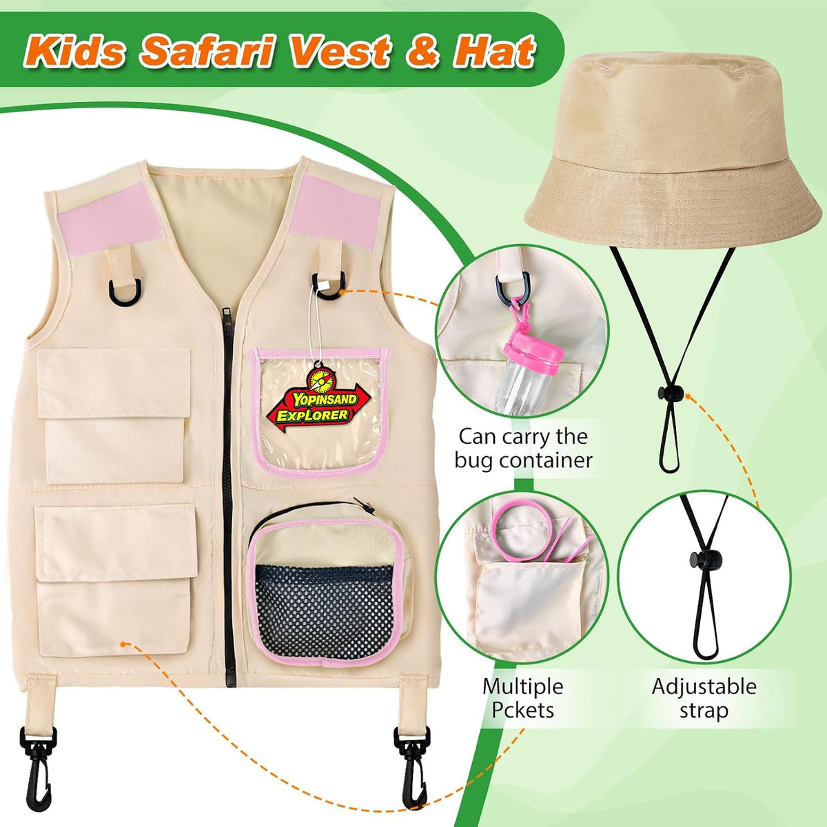 YOPINSAND Kids Explorer Kit & Bug Catcher Kit - Pink - image 2