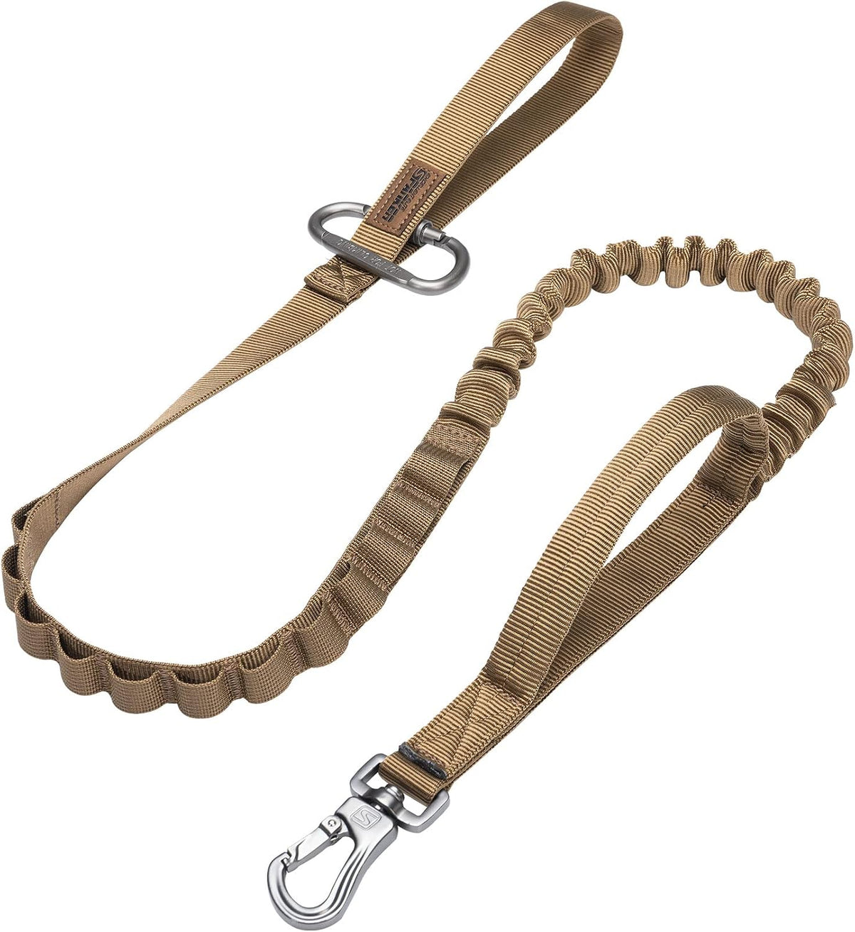 EXCELLENT ELITE SPANKER Tactical Military Bungee Nylon Dog Leash - Coyote Brown