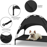 Elevated Dog Bed with Removable Canopy - Black / 42"L x 31"W x 7.5"H - image 4