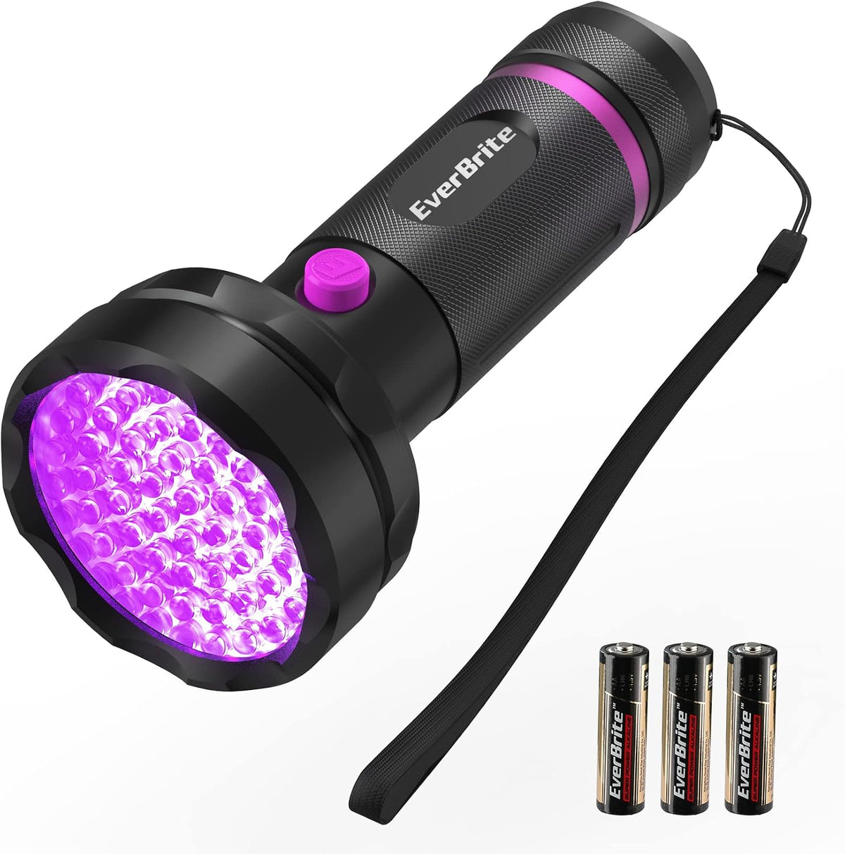 EverBrite 100 LED UV Blacklight Flashlight, 395nm for Pet Urine – Essentials for Dogs - 68 LED