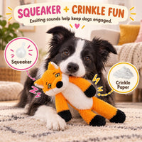 2-in-1 No-Stuffing Hedgehog Dog Toys 3 PCS - Cow&Fox&Donkey - image 3