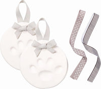 Pearhead Pet Paw Print Keepsake Ornament Kit, No-Bake Clay Kit – Essentials for Dogs - Clay Pawprint Kit With Ribbons / 2-Pack