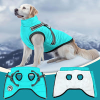 Winter Dog Coat with Harness Built in Waterproof Dog Jackets Warm Pet - Blue / 4XL(Suggest 30-45 lbs) - image 4
