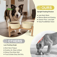 SPUNKYJUNKY Elevated Dog Bowls Ceramic - 7.3 in - 5.3 cups / Beige - image 3