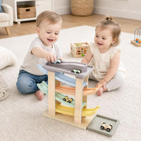 Joyreal Montessori Toddler Toys for 1 2 3 Year Old Wooden Car Ramp - 4 Levels - image 2