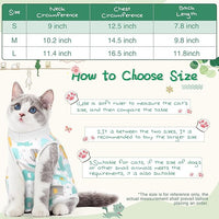 Nuanchu 3 Pieces Cat Recovery Suit Kitten Recovery Suit E-Collar Alternative for Cats and Dogs Abdominal Skin Anti Licking Pajama Clothes Sets(Cute Pattern,Small)