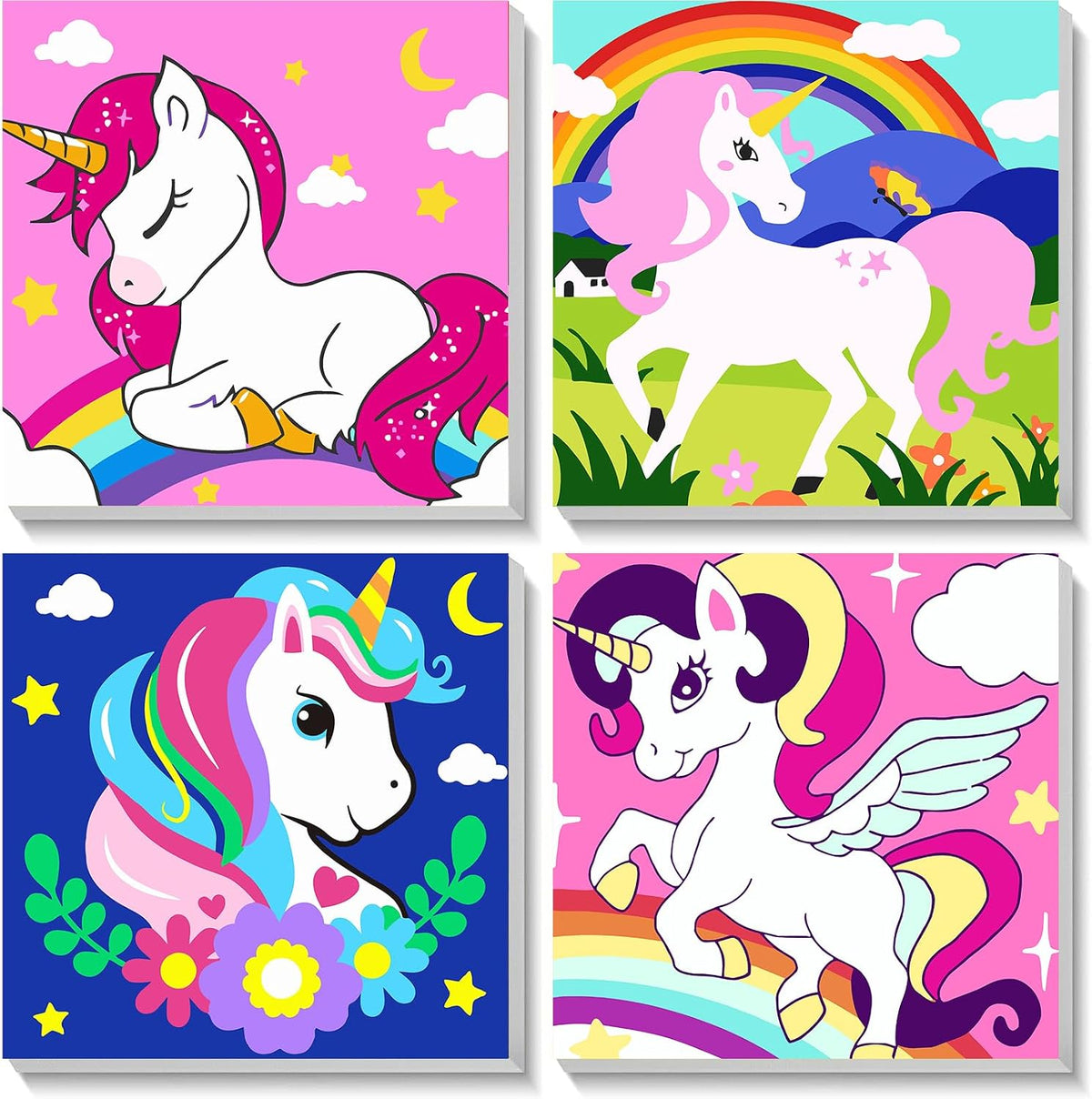 4 Pack Butterfly Paint by Number for kids Wooden Frame - MT11366+MT12038+MT12039+MT12040