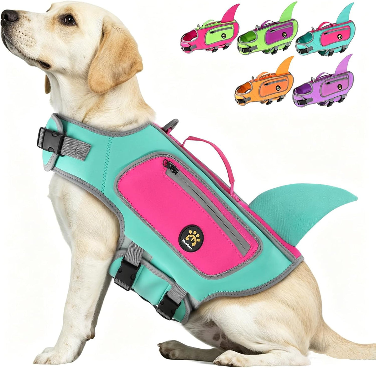 Dog Life Vests for Boating and Swimming, Dog Life Jacket – Essentials for Dogs - Turquoise / Small - image 2