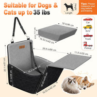 Elevated Dog Car Seat for Small and Medium Dogs Up to – Essentials for Dogs - Black & Gray / Single Seat - image 4